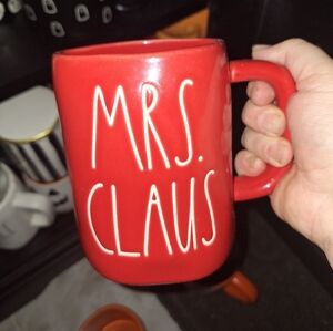 Red Rae Dunn 'Mrs. Claus' Ceramic Mug
